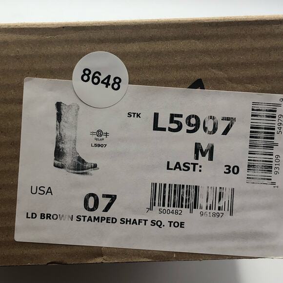 Circle G by Corral Womens Stamped Shaft Square Toe Boots Multicolor US Size 7 M - Picture 9 of 9